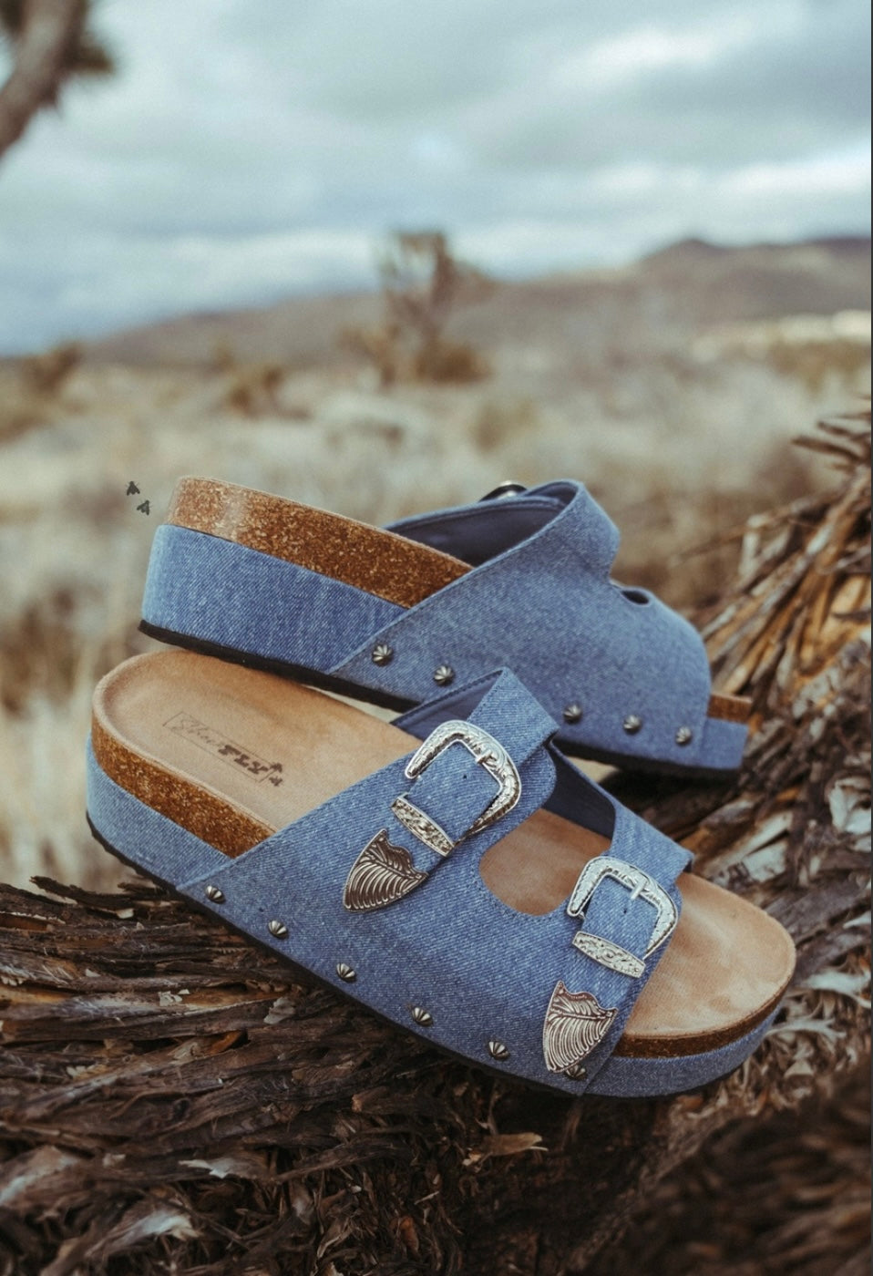 Preorder- Denim Buckle Sandal