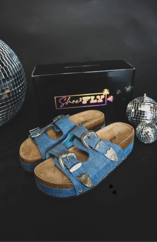 Preorder- Denim Buckle Sandal